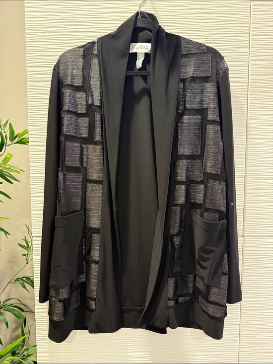 Joseph Ribkoff Jackets & Blazers - Joseph Ribkoff Black Open-Front Geometric Panel Jacket